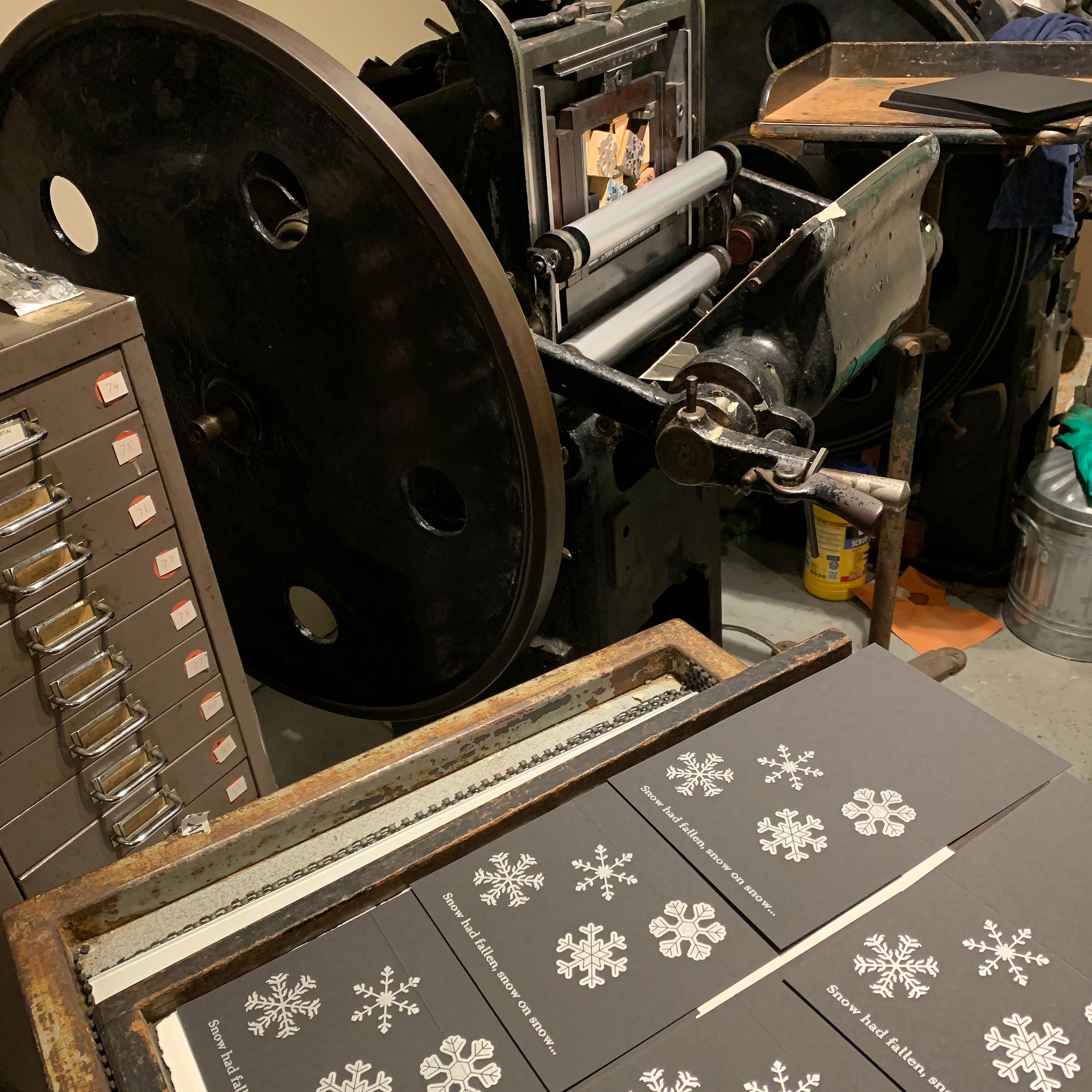 Snow Had Fallen letterpress Christmas card