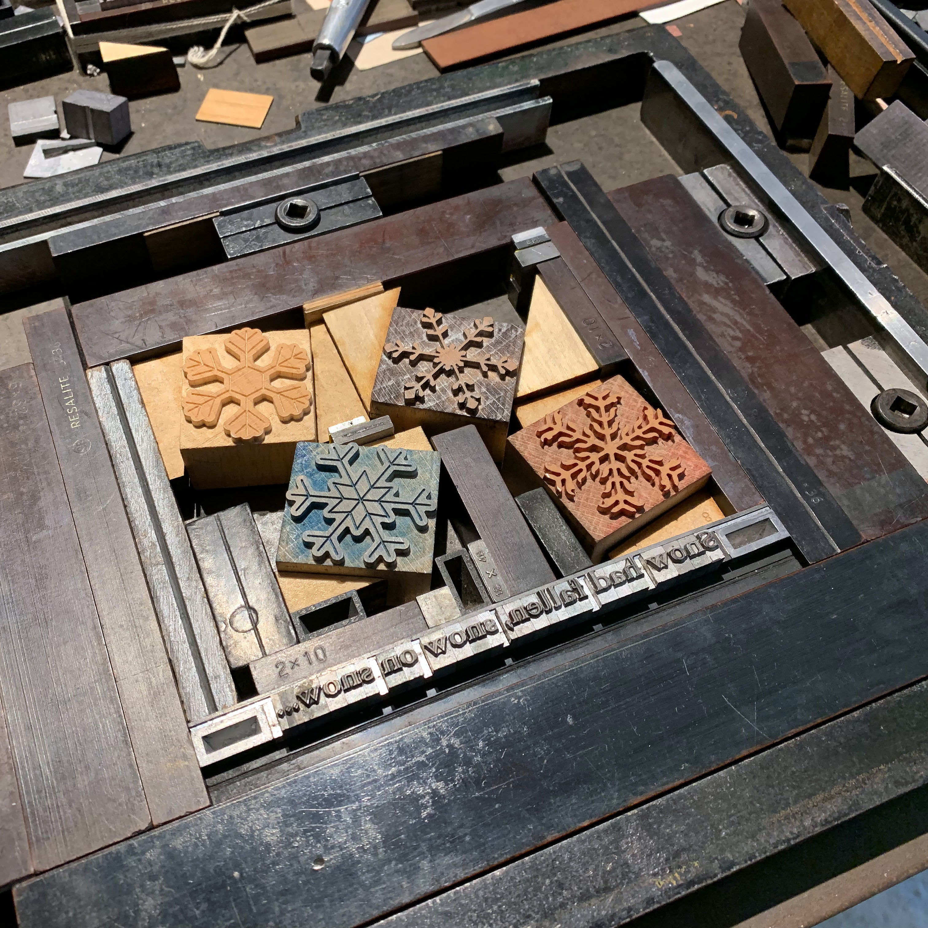 Snow Had Fallen letterpress Christmas card