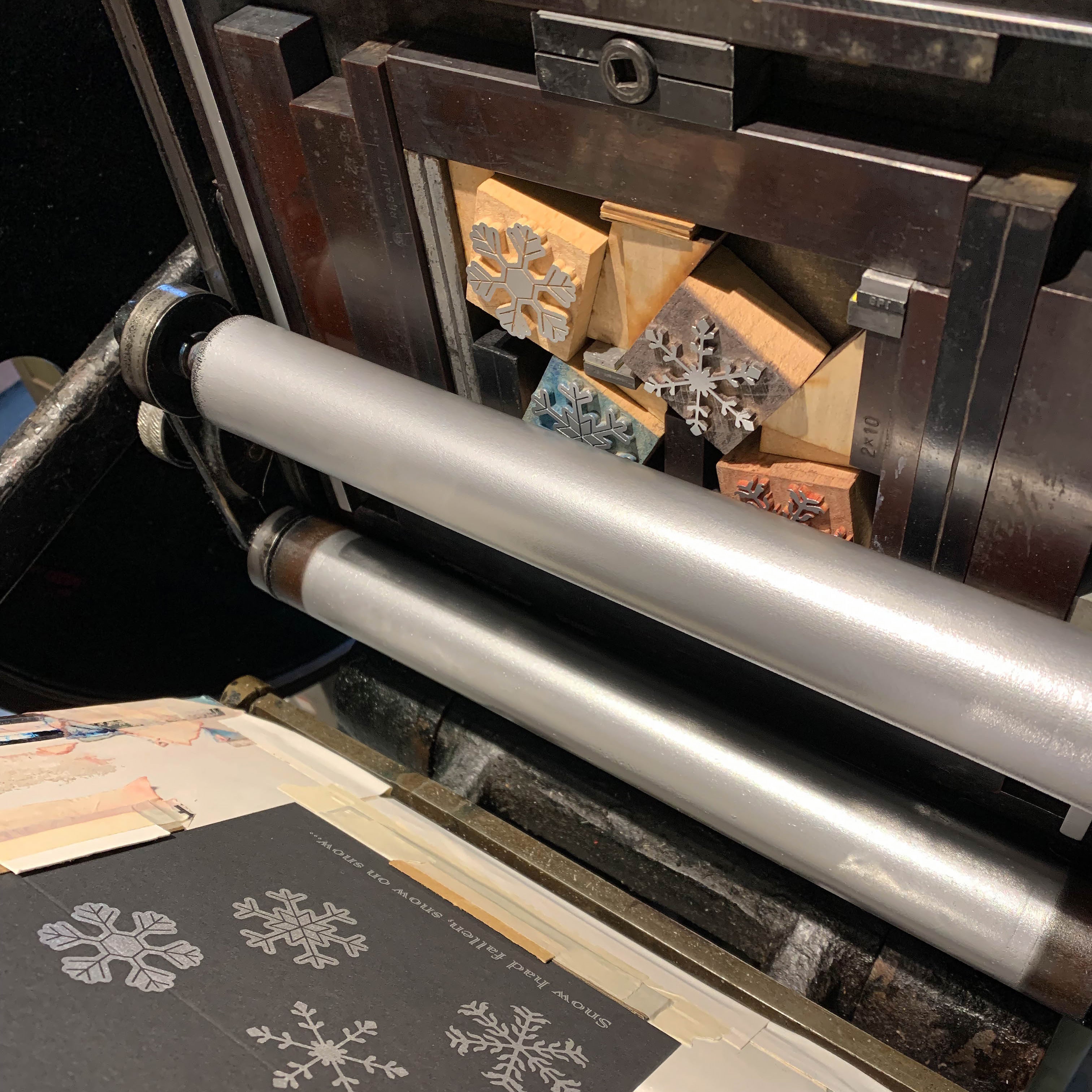 Snow Had Fallen letterpress Christmas card