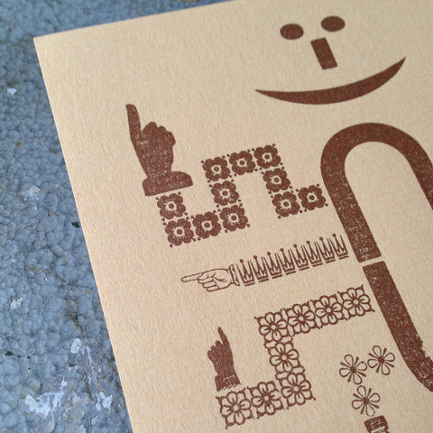 Mr Manicule A5 letterpress print