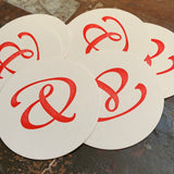 Script Ampersand letterpress coaster