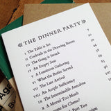 The Dinner Party Contents Page letterpress greetings card