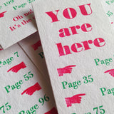 You Are Here letterpress bookmark