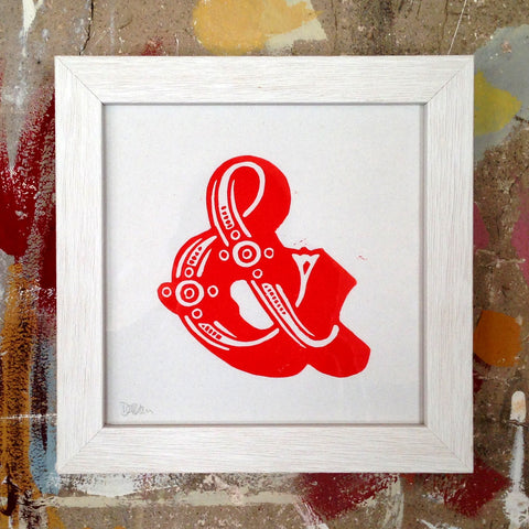 Ampersand linocut print