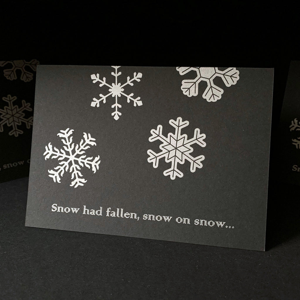 Snow Had Fallen letterpress Christmas card