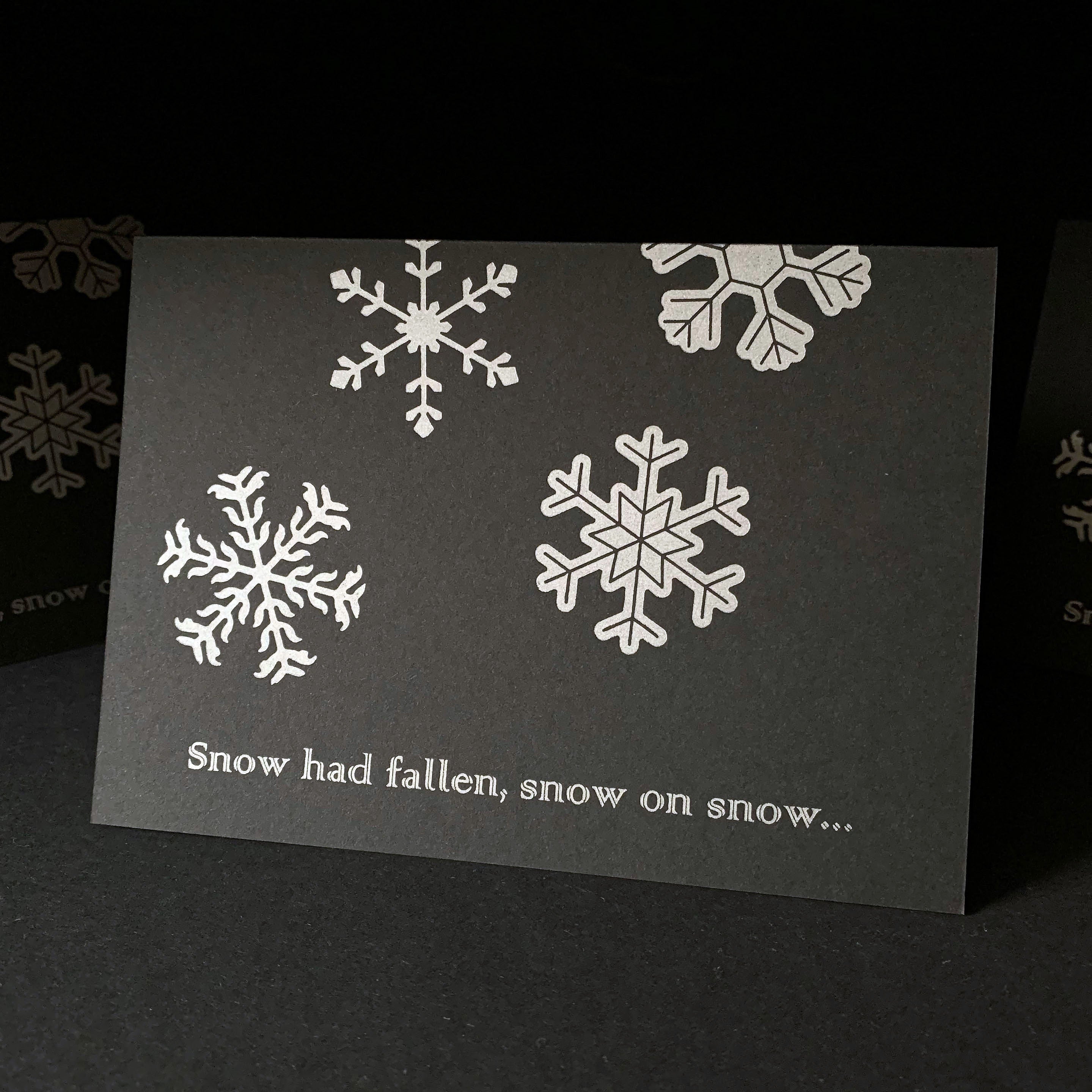 Snow Had Fallen letterpress Christmas card