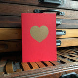 Gold Heart greetings card