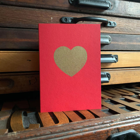 Gold Heart greetings card