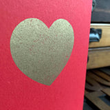 Gold Heart greetings card