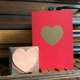 Gold Heart greetings card