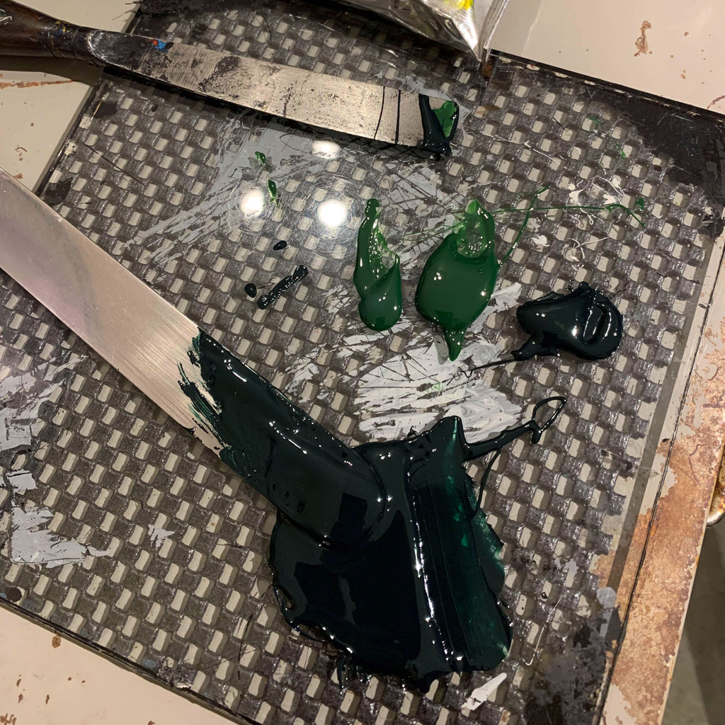 Green leaf letterpress notepaper set