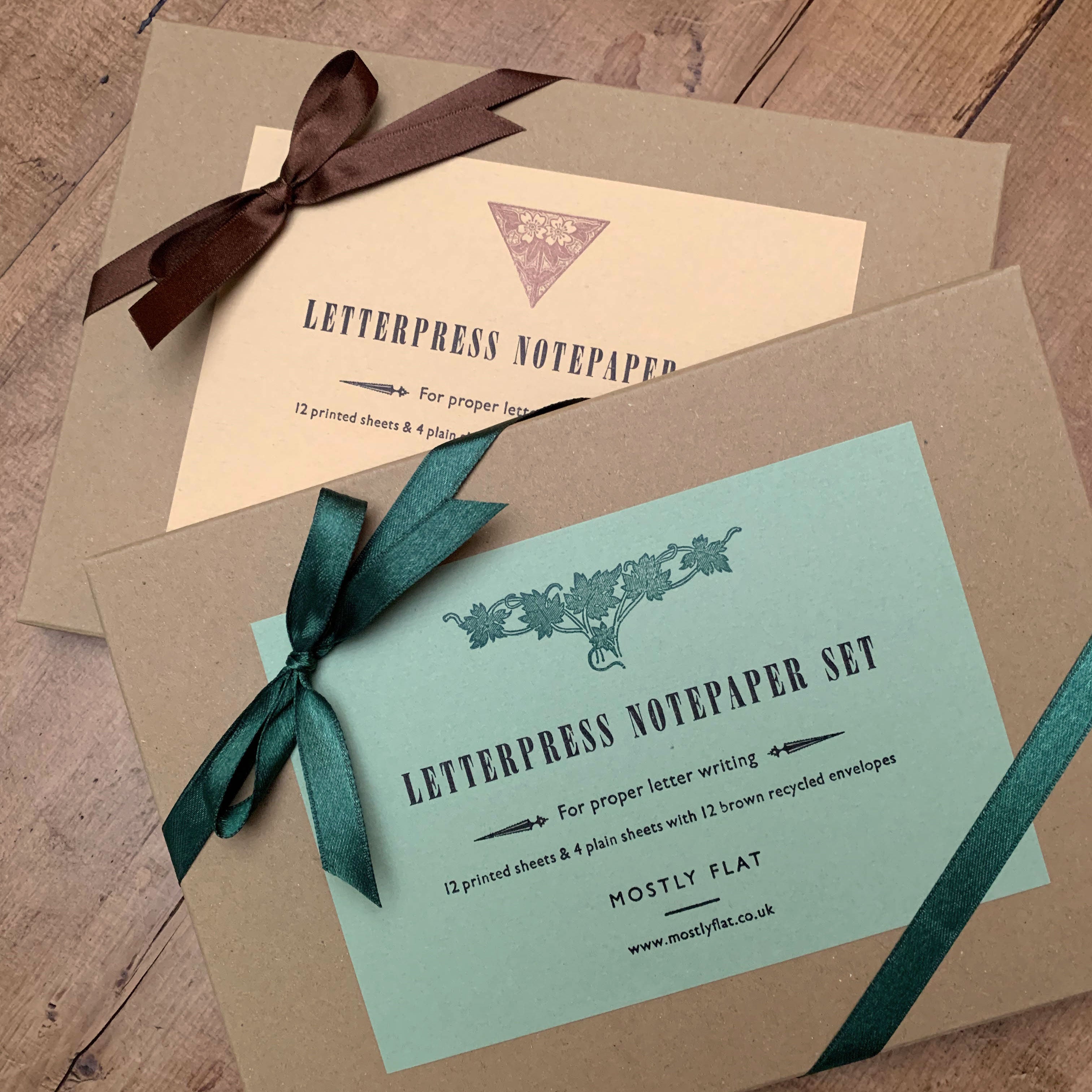 Letterpress notepaper set bundle