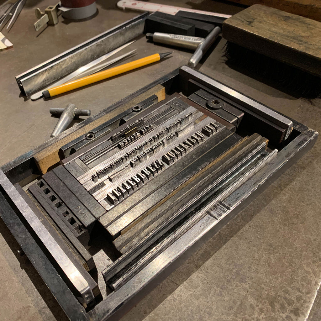 Green leaf letterpress notepaper set