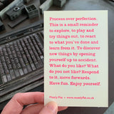 Process over perfection letterpress print