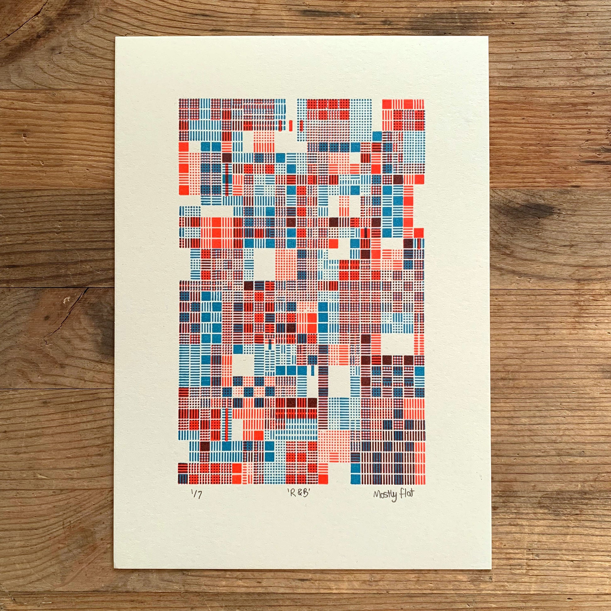 R&B A5 limited edition letterpress print