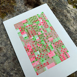 Rhubarb A5 limited edition letterpress print