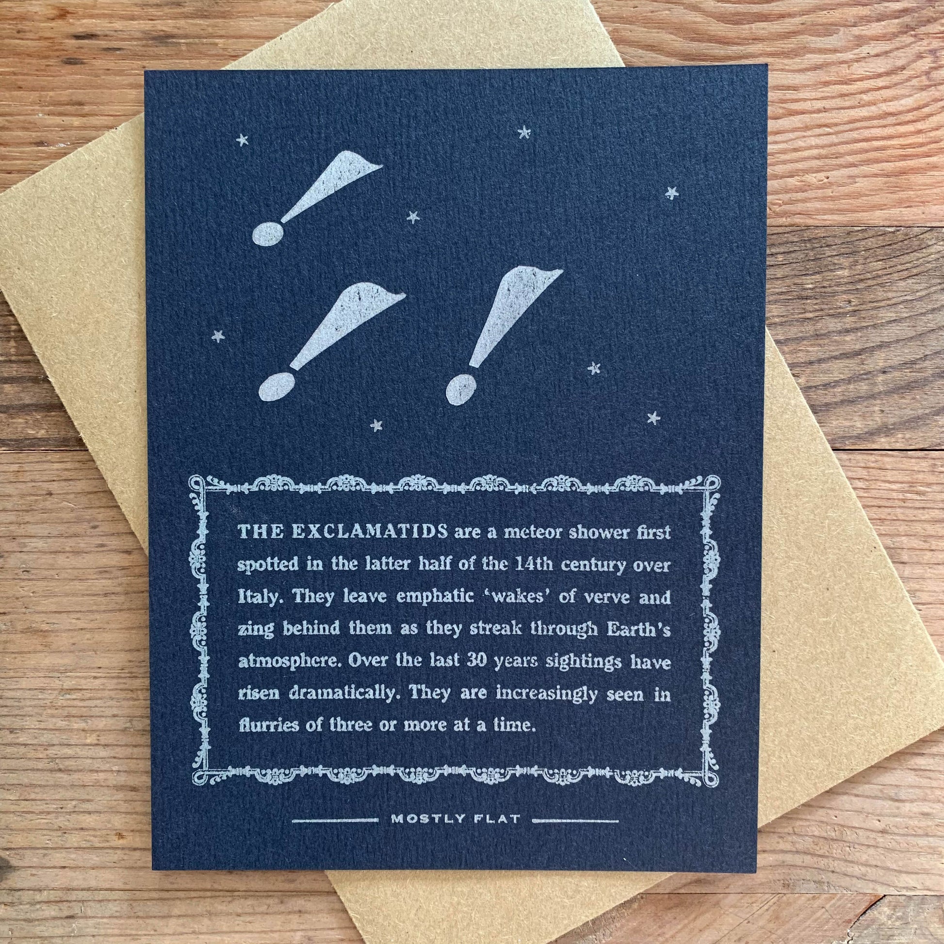 The Exclamatids letterpress print