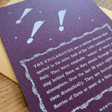 The Exclamatids letterpress print