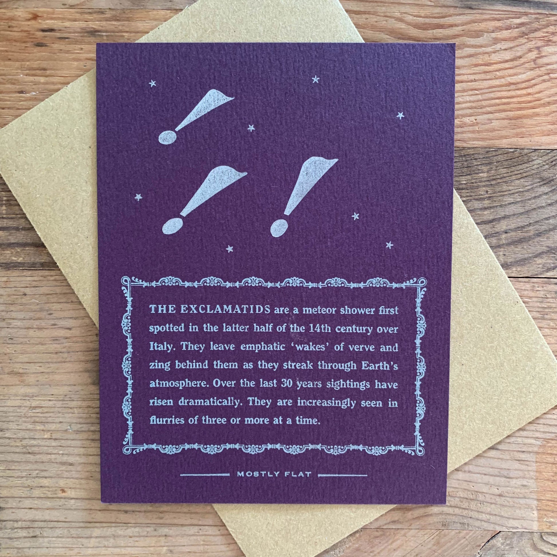 The Exclamatids letterpress print