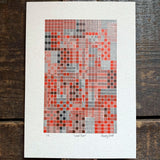 These Four Walls black and red A5 limited edition letterpress prints