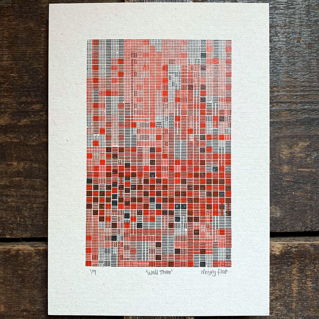 These Four Walls black and red A5 limited edition letterpress prints