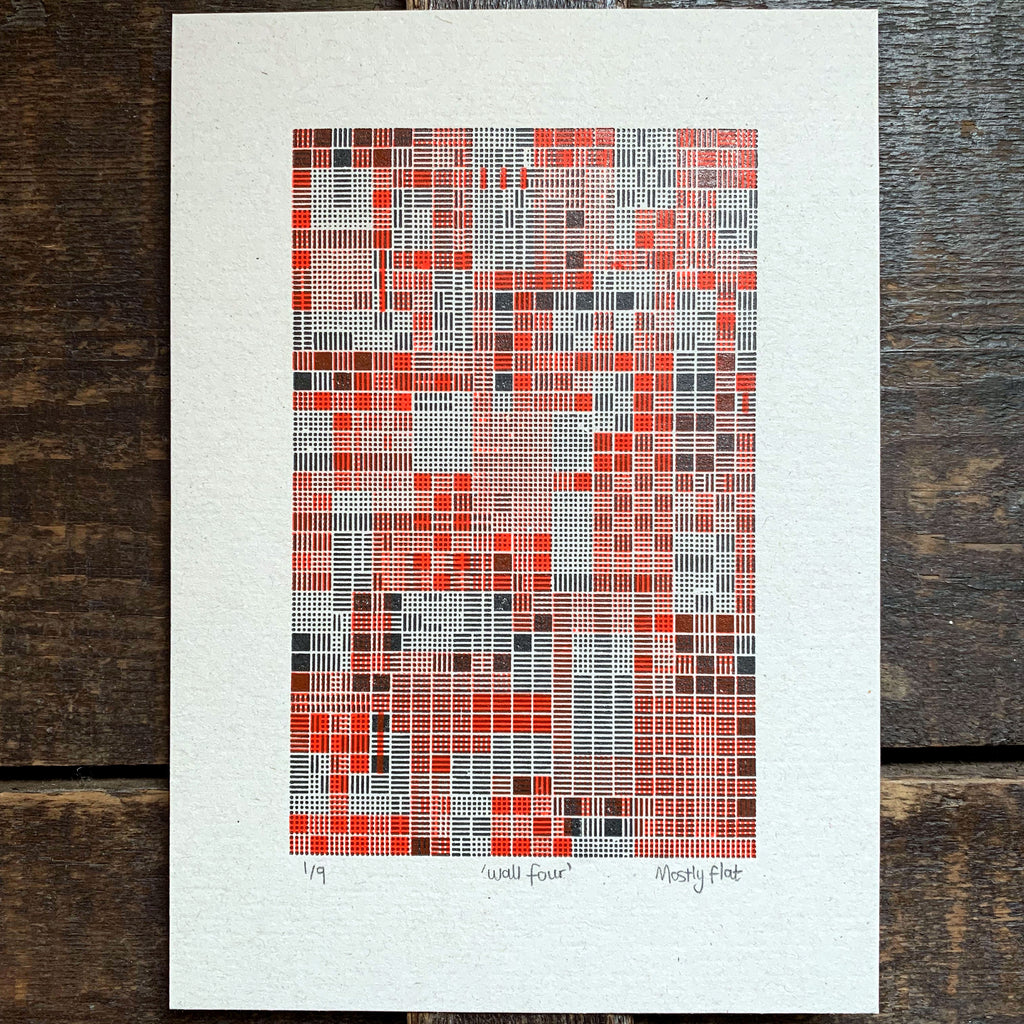 These Four Walls black and red A5 limited edition letterpress prints