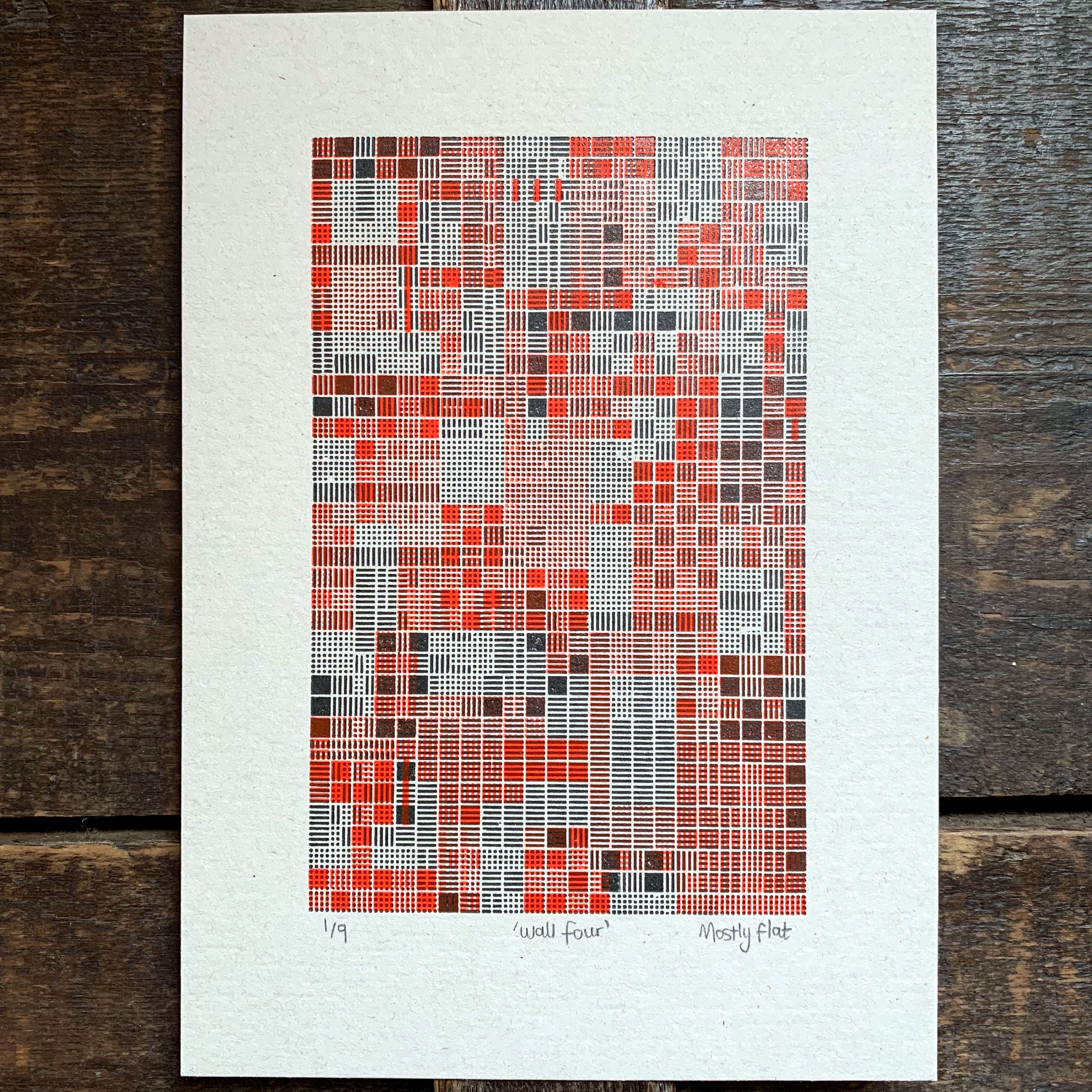 These Four Walls black and red A5 limited edition letterpress prints