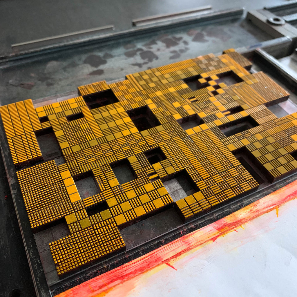 These Four Walls black and yellow A5 limited edition letterpress prints