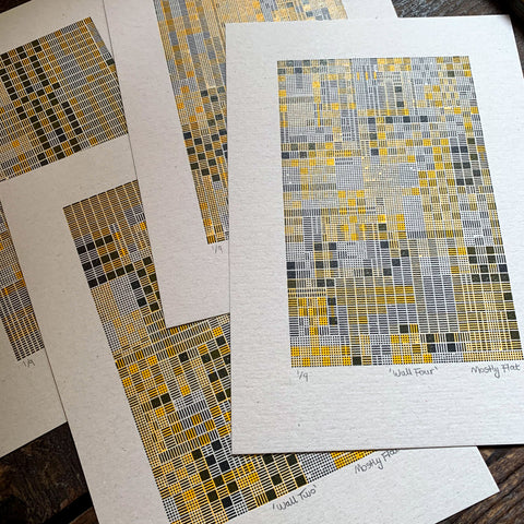 These Four Walls black and yellow A5 limited edition letterpress prints
