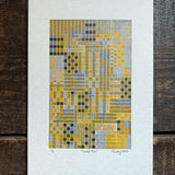 These Four Walls black and yellow A5 limited edition letterpress prints