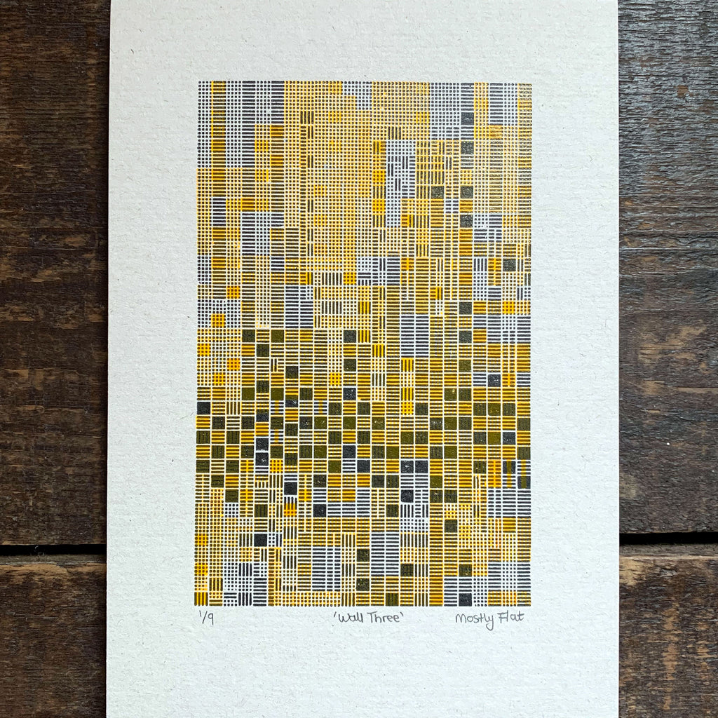 These Four Walls black and yellow A5 limited edition letterpress prints