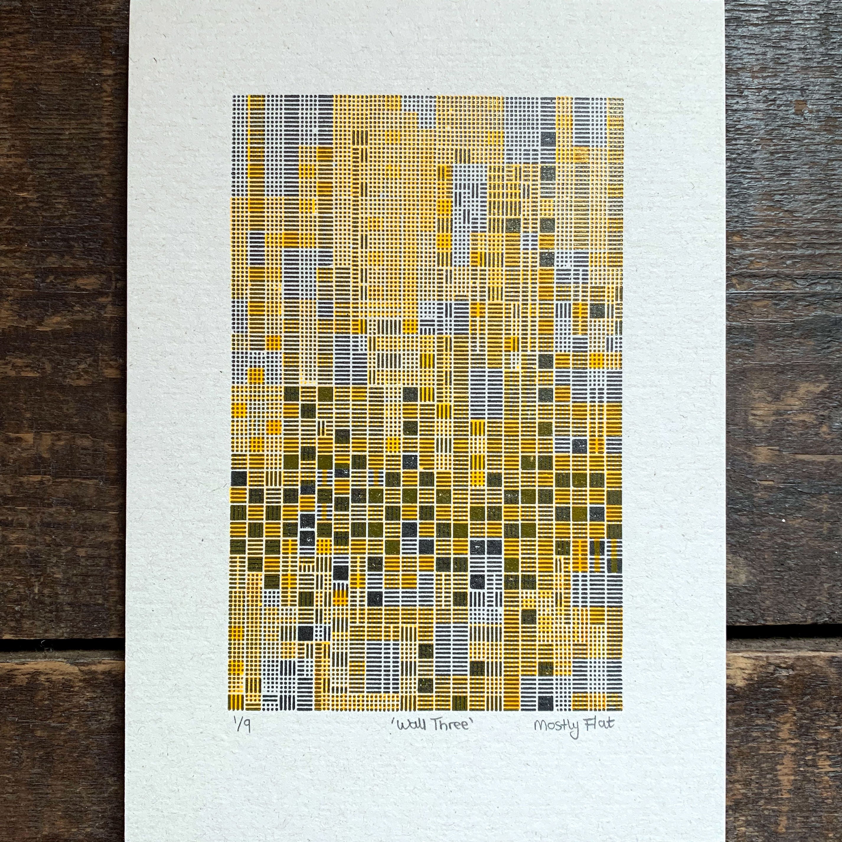These Four Walls black and yellow A5 limited edition letterpress prints