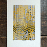 These Four Walls black and yellow A5 limited edition letterpress prints