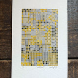 These Four Walls black and yellow A5 limited edition letterpress prints