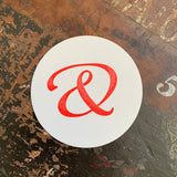 Script Ampersand letterpress coaster