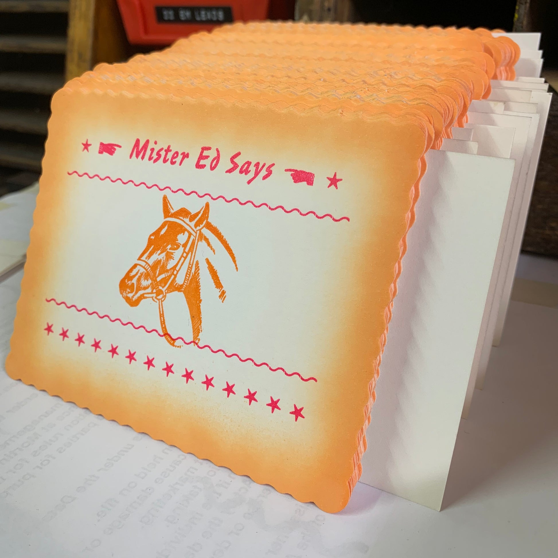 The End of the World is Neigh letterpress mini print
