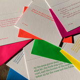 Set of 6 assorted letterpress poetry greetings cards