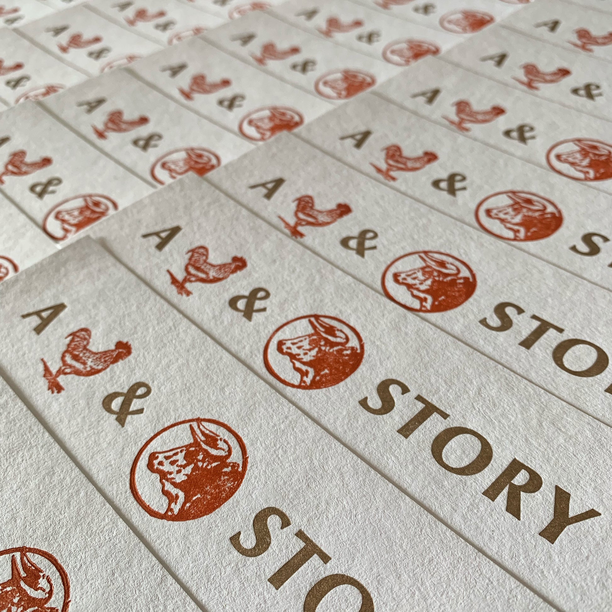 A Cock & Bull Story letterpress bookmark