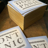 Don’t Panic letterpress mini print