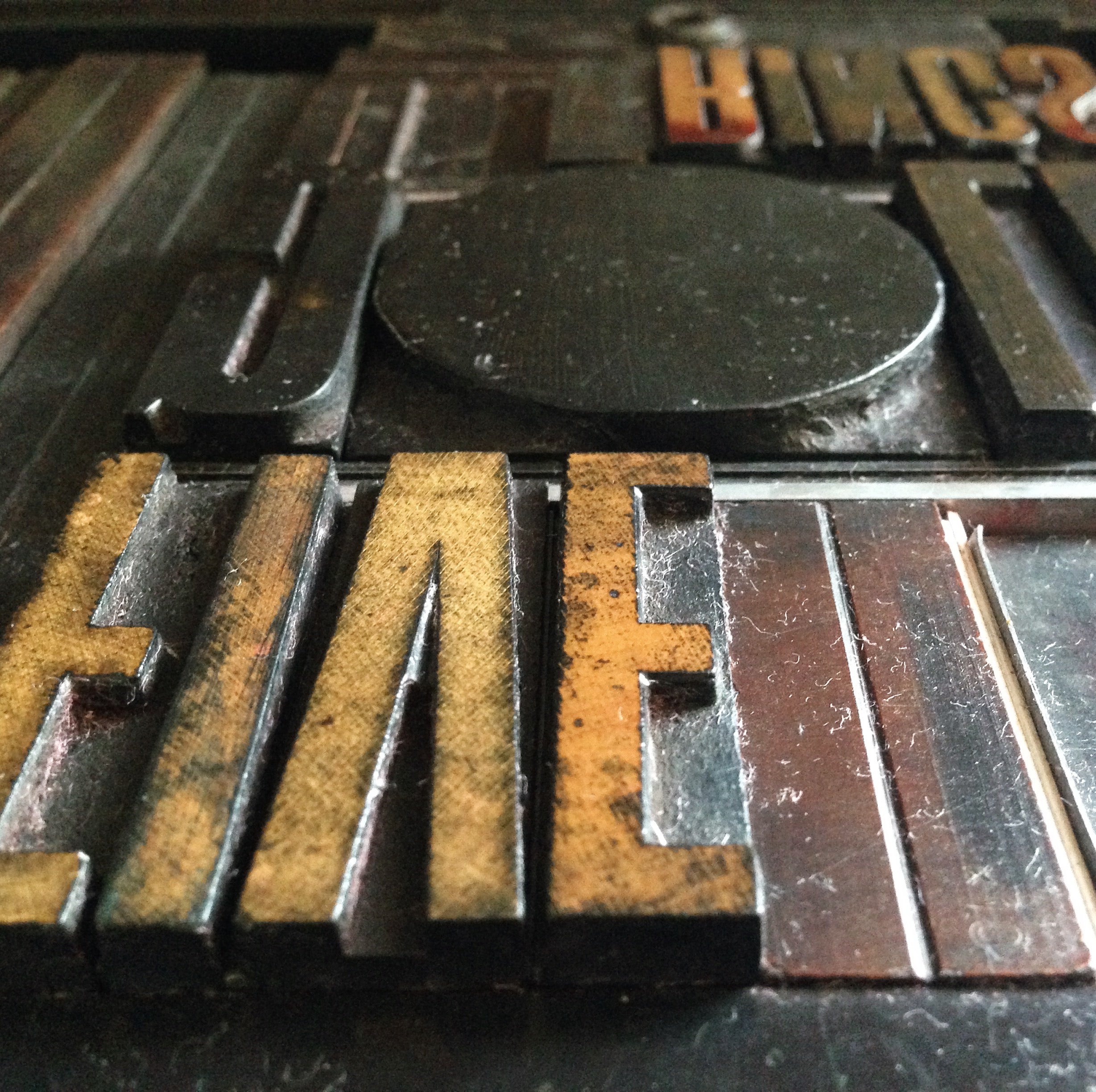 Five Gold Rings letterpress greetings card, violet