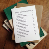 The Dinner Party Contents Page letterpress greetings card