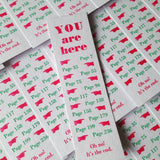 You Are Here letterpress bookmark