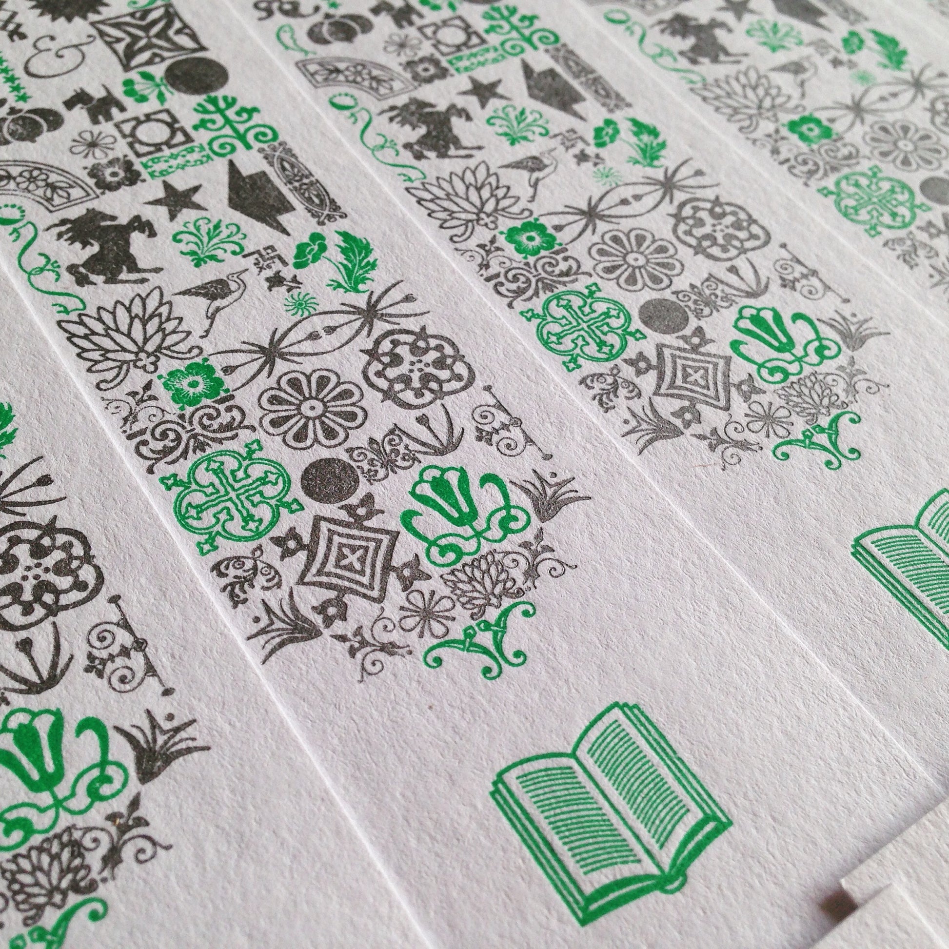 Ornamental Book letterpress bookmark