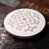 Glint ornament letterpress coaster, copper