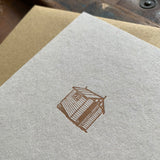 Shed letterpress greetings card