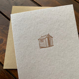 Shed letterpress greetings card