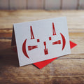 Miaow letterpress cat greeting card