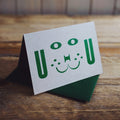 Bow Wow letterpress dog greeting card