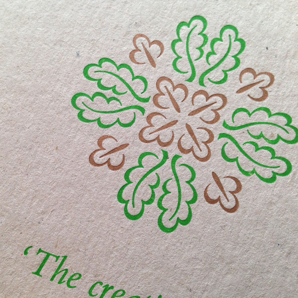 Oak leaf letterpress greeting card