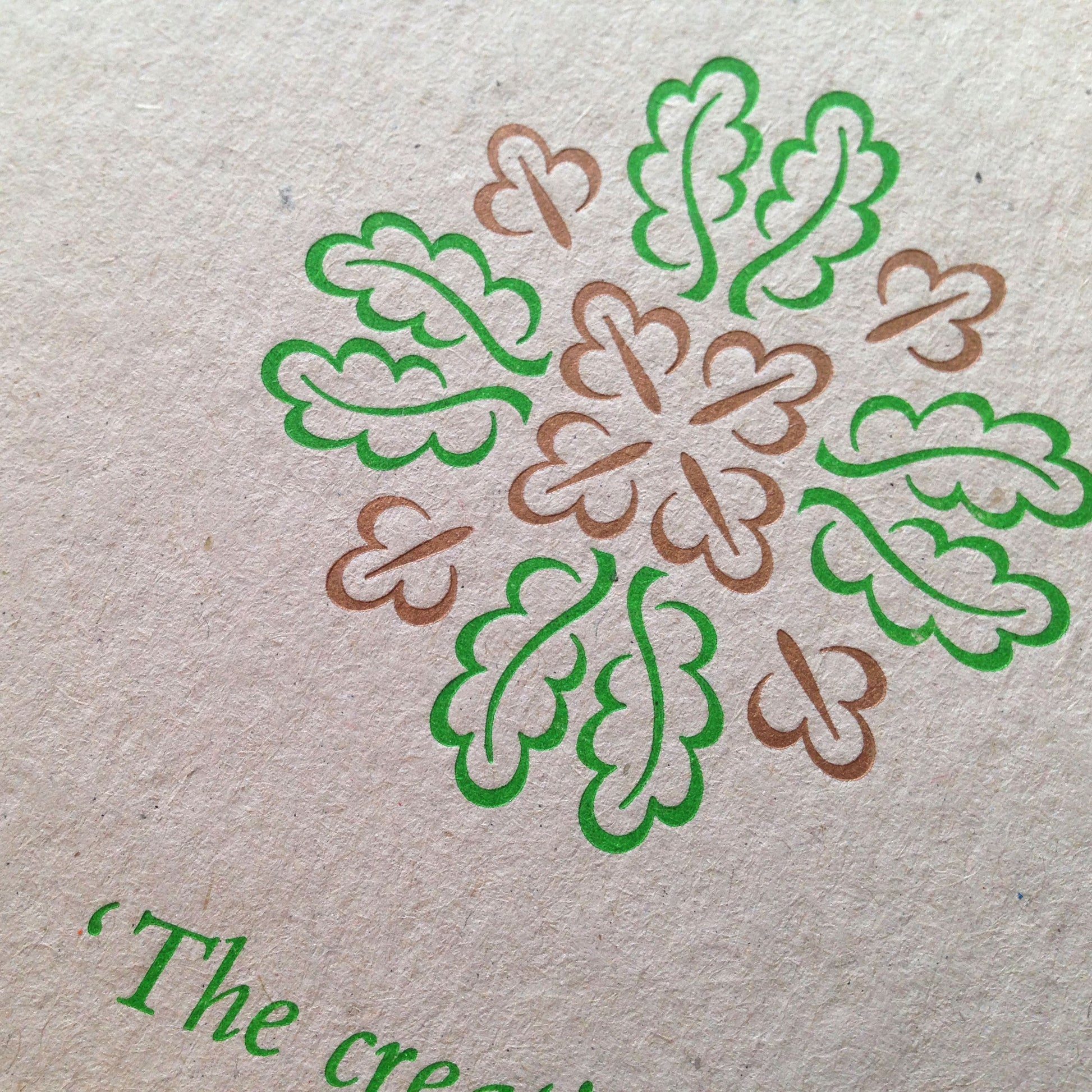 Oak leaf letterpress greeting card